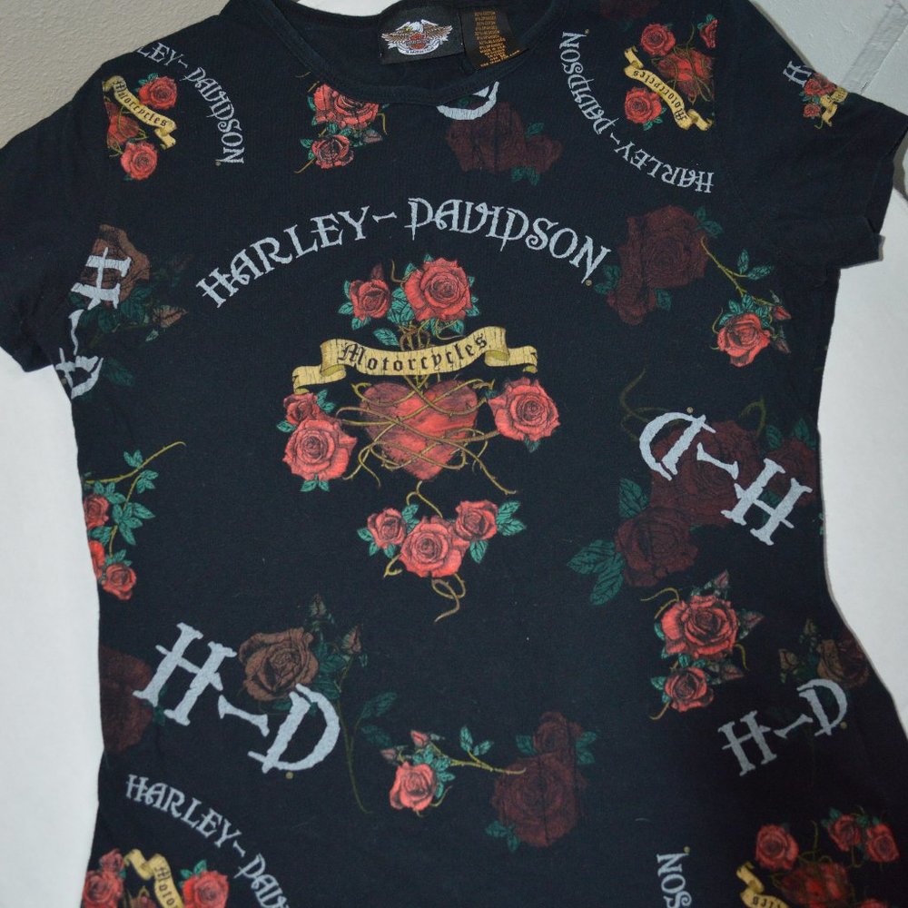 Harley-Davidson woman rose shirt
